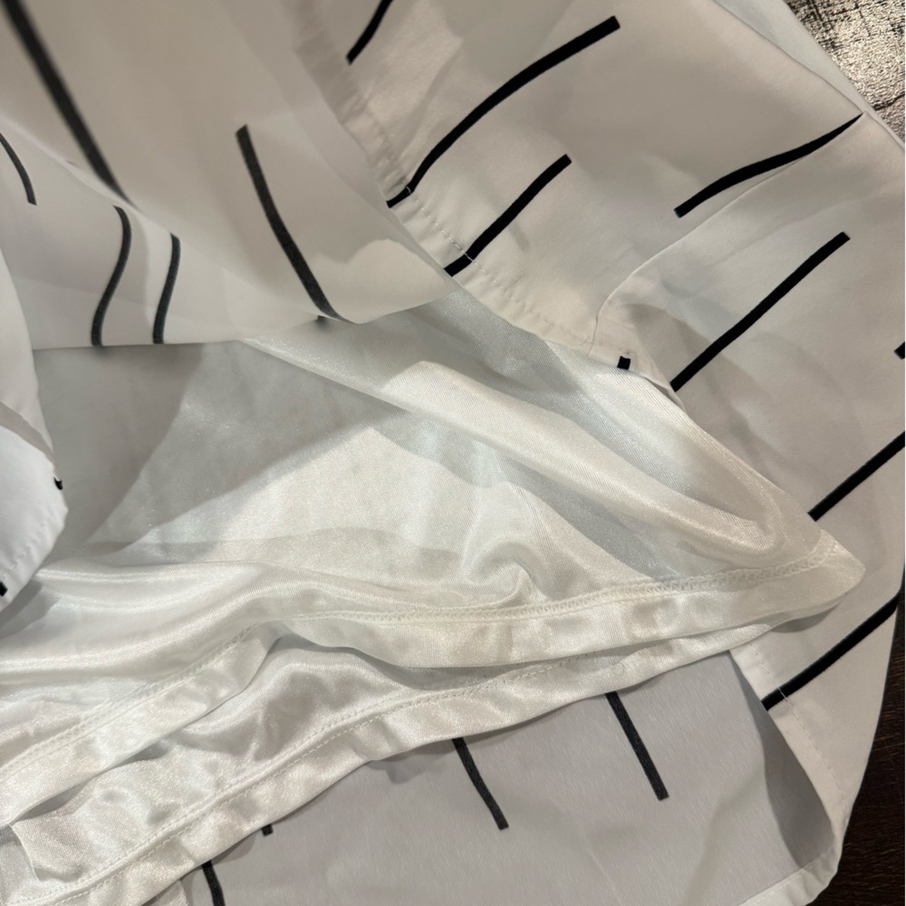 Alfani White Black Abstract Stripe Sleeveless Shift Dress Size 2 - Picture 10 of 11